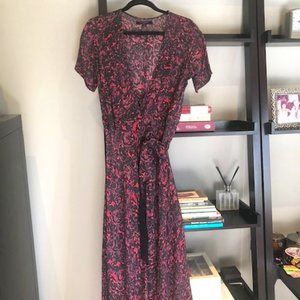 All Saints red and black size small midi dress